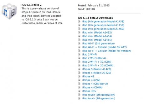 iOS 6.1.3 beta 2