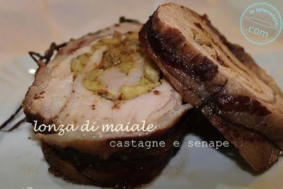 Lonza di maiale alla senape nera e castagne