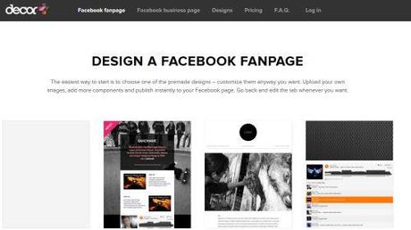 Decor Tab Creator - servizio gratuito per progettare pagine fan per Facebook