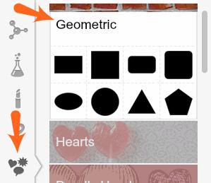 clicca iconcina e scegli geometric