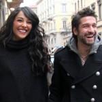 Juliana Moreira e Edoardo Stoppa a passeggio in via Montenapoleone