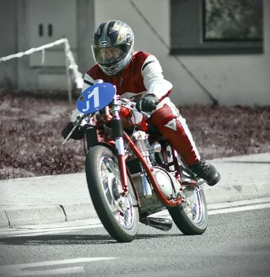 Brave young man's bike