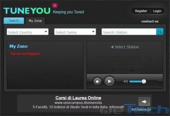 TuneYou - Interfaccia MyZone