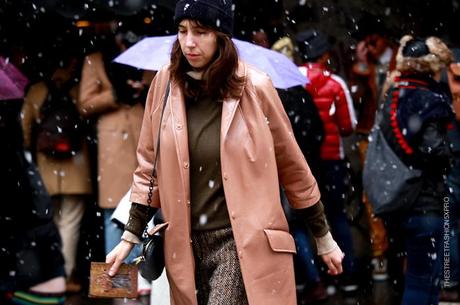 In the Street...Outside Dolce & Gabbana under the snow, Milan FW