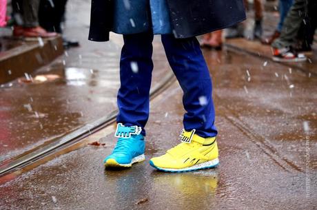 In the Street...Outside Dolce & Gabbana under the snow, Milan FW