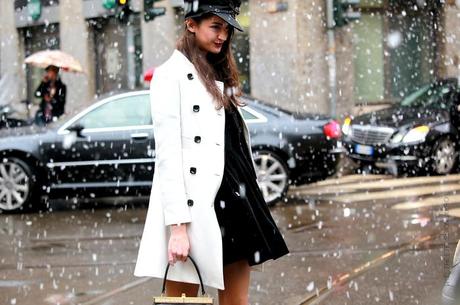 In the Street...Outside Dolce & Gabbana under the snow, Milan FW