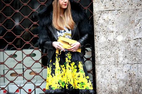 In the Street...Outside Dolce & Gabbana under the snow, Milan FW