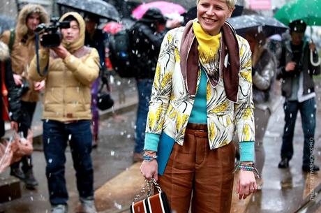 In the Street...Outside Dolce & Gabbana under the snow, Milan FW