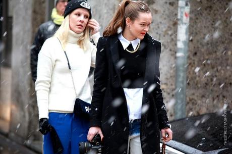 In the Street...Outside Dolce & Gabbana under the snow, Milan FW