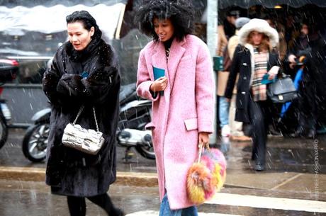 In the Street...Outside Dolce & Gabbana under the snow, Milan FW