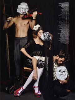 Simone Nobili, Bianca Balti e Elbio Bonsaglio in Dolce & Gabbana su Harper's Bazaar Russia
