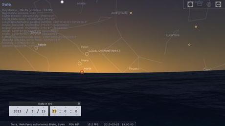 C/2011 L4 (PANSTARRS)  simulazione 15 marzo 2013