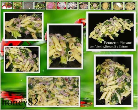 PENNETTE PICCANTI CON VITELLO BROCCOLI E SPINACI