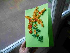 BRICOLAGE: biglietto con mimosa (tecnica quilling)