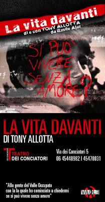 “La vita davanti” di Tony Allotta al Teatro dei Conciatori di Roma