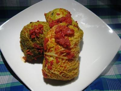 Involtini di verza e cous cous