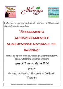 Svezzamento, autosvezzamento e alimentazione naturale del bambino: incontro a Macerata