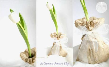 TUTORIAL: VASO MONO FIORE CON IL SACCHETTO DEL PANE (Guest Post per Mamma Papera's Blog) / Tutorial: a paper bread's bag for a mono-flower vase