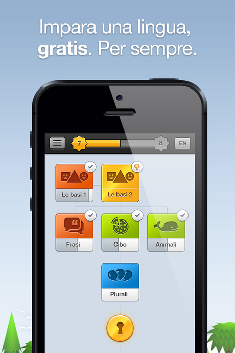 Impara l'inglese con Duolingo iPhone