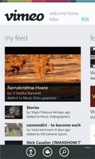 Versione 2.0 per il client ufficiale Vimeo per Windows Phone 8,