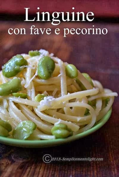 Linguine con fave e pecorino