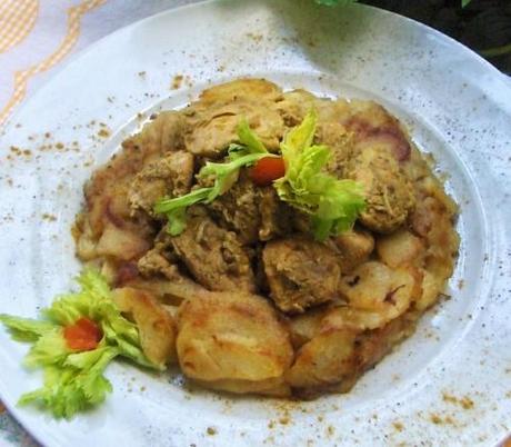 Spezzatino di tacchino su letto di patate