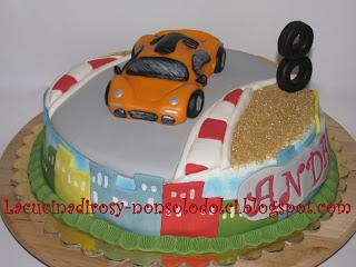 Racing cars cake