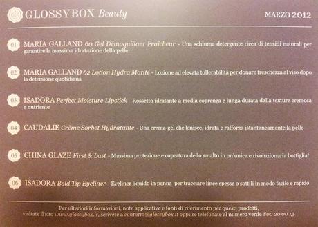 Glossy Box Marzo 2012