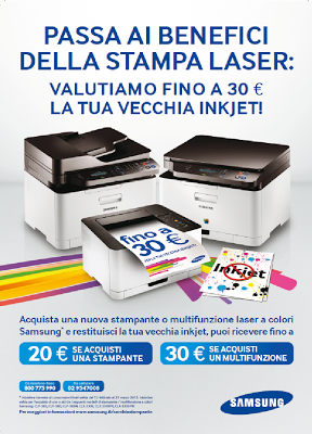 Samsung ti regala 30 euro per cambiare la vecchia stampante!