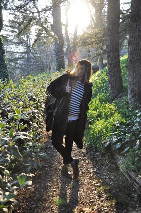 Stripes and Green Shoes - Outfit post