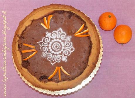 Crostata al cioccolato fondente e arancia