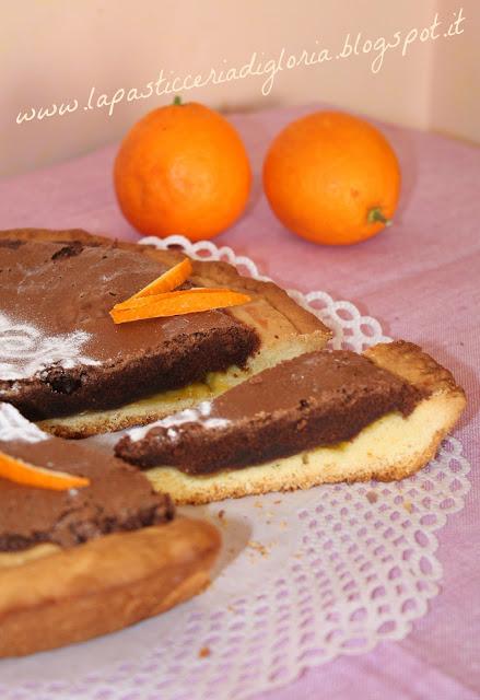 Crostata al cioccolato fondente e arancia