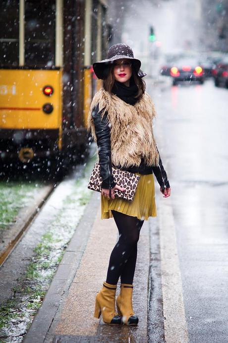 MFW Day 3 - The Outfit: Yellow in the snow