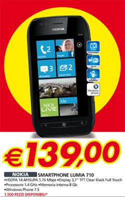Nokia Lumia 710: in offerta a 139 euro