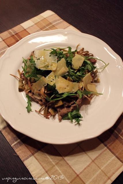 Straccetti di manzo con carciofi e olive