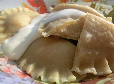 Vareniki (tortelloni) con ripieno di tvorog