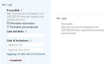 modifica indirizzo pagina su blogger, permalink