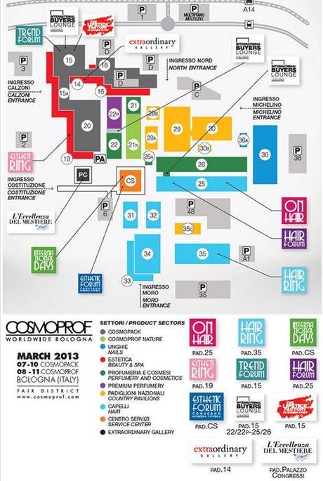 mappa espositori cosmoprof 2013