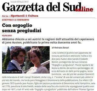 Lizzy e Darcy tra San Valentino e l'8 marzo (da La Gazzetta del Sud e F) Lizzy e Darcy tra San Valentino e l'8 marzo (da La Gazzetta del Sud e F)