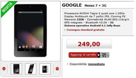 sottocosto nexus 7 3g 32 giga mediaword