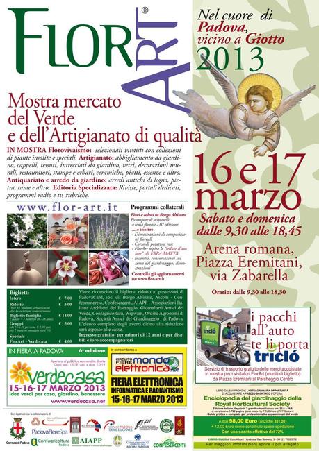 Padova, FlorArt, 16 e 17 marzo, un appuntamento dedicato ai fiori 