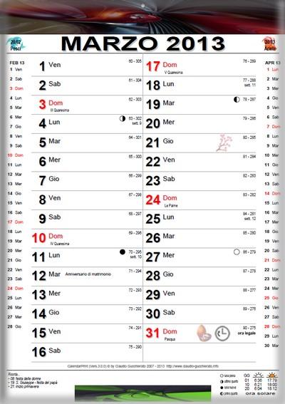 Calendario 2013 free stampabile e personalizzabile