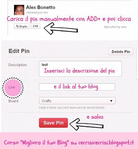 guida di pinterest, come usare pinterest, come aggiungere un link al pin