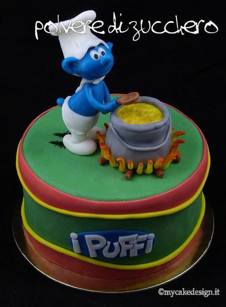 Torta I Puffi con tutorial per De Agostini My cake Design