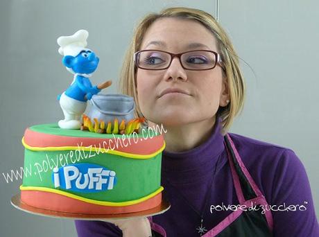 Torta I Puffi con tutorial per De Agostini My cake Design