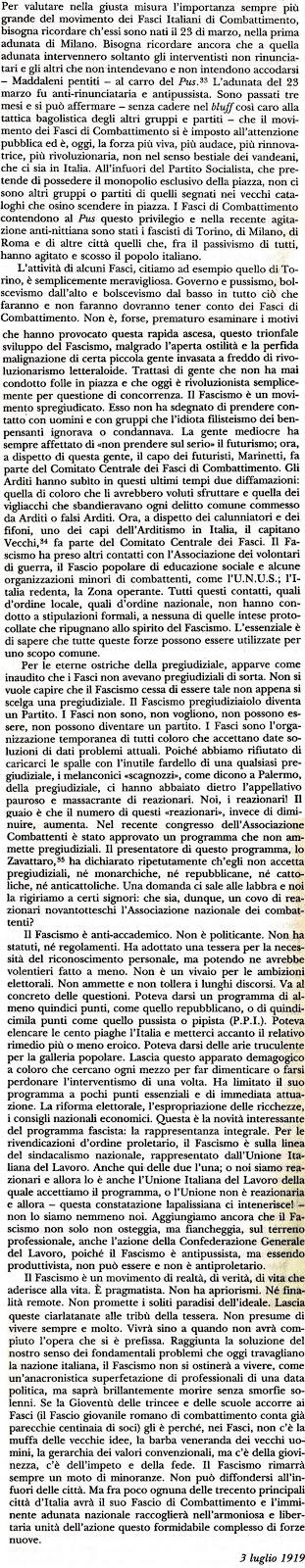 Due editoriali di Benito Mussolini per Il Popolo d'Italia