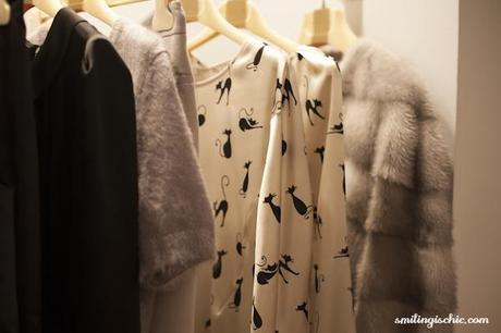 Smilingischic, fashion blog, presentazione collezione Autunno Inverno 2013/2014. L'Autre Chose, seta con stampa gattini 