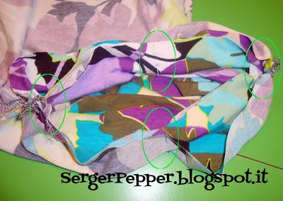 MiniMe Dolman top: serger sewing  - la confezione con tagliacuci - SergerPepper.blogspot.it