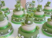 Mini wedding cake: verdi bianche rose cuoricini