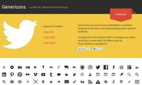 Genericons - più di 60 icone gratis da embeddare sui blog
